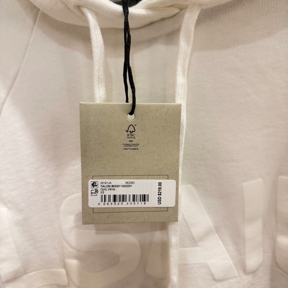 NWT AllSaints Logo Women’s White Hoodie - Picture 4 of 4